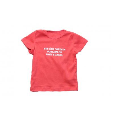 Baby majica boje breskve "Sve što poželim dobijem od bake i djeda"